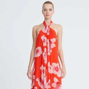 Halston Donna Floral Chiffon Gown